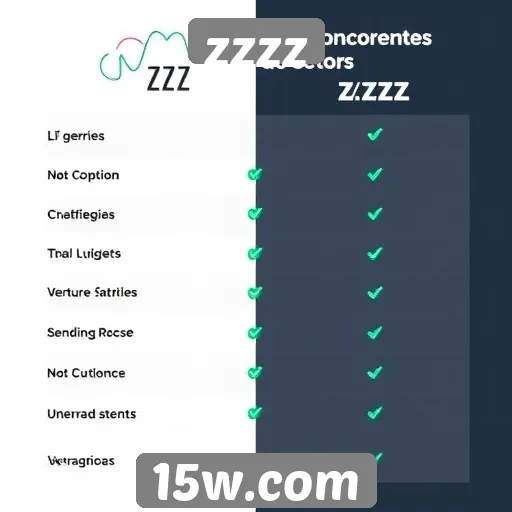 Comparativo entre zzzz e concorrentes do setor